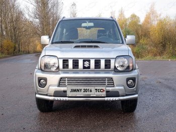 Защита переднего бампера нижняя с ДХО 60,3 мм ТСС Тюнинг Suzuki Jimny  JB23/JB43 (2012-2018) 2-ой рестайлинг (нержавейка)