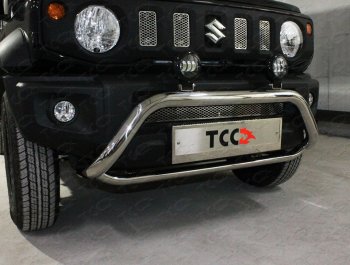 Защита переднего бампера кенгурин с фарами 60,3*75 мм ТСС Тюнинг Suzuki Jimny  JB64 (2018-2025) (нержавейка)