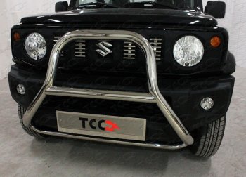 Защита переднего бампера кенгурин высокий 60,3*75 мм ТСС Тюнинг Suzuki Jimny  JB64 (2018-2025) (нержавейка)