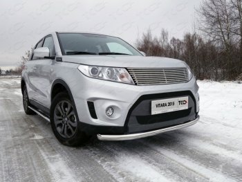 Защита переднего бампера нижняя d60,3 мм ТСС Тюнинг Suzuki Vitara  LY (2015-2019) дорестайлинг (нержавейка)