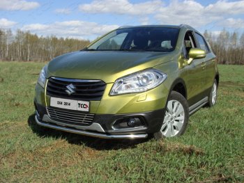 Защита переднего бампера нижняя d42,4 мм ТСС Тюнинг Suzuki SX4  JYB, JYA (2013-2016) хэтчбэк дорестайлинг (нержавейка)