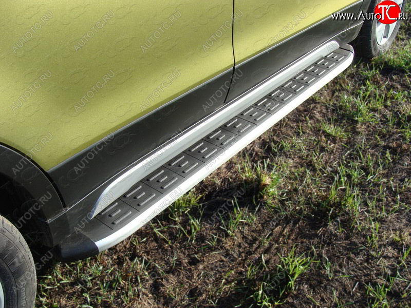 20 599 р. Пороги алюминиевые с пластиковой накладкой ТСС Тюнинг  Suzuki SX4  JYB, JYA (2013-2016) хэтчбэк дорестайлинг (серые)  с доставкой в г. Майкоп