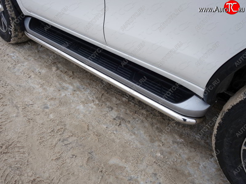 17 649 р. Защита порогов алюминий 42,4 мм, ТСС Тюнинг  Toyota Fortuner  AN160 (2015-2020) дорестайлинг  с доставкой в г. Майкоп