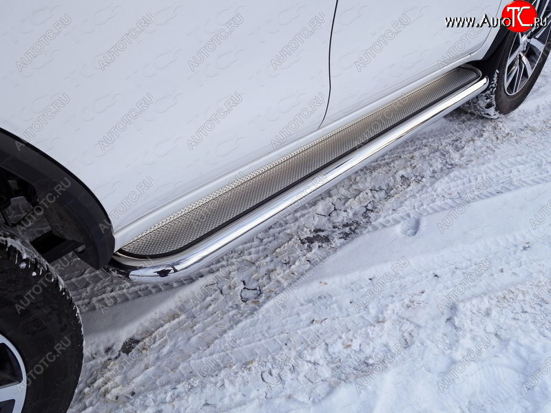 45 999 р. Пороги с площадкой 60,3 мм ТСС Тюнинг Toyota Fortuner AN160 дорестайлинг (2015-2020) (нержавейка)  с доставкой в г. Майкоп