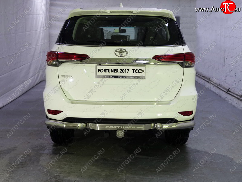 20 599 р. Защита задняя (уголки, нержавейка 76,1 мм) ТСС Тюнинг Toyota Fortuner AN160 дорестайлинг (2015-2020)  с доставкой в г. Майкоп