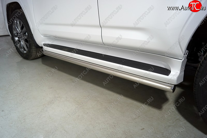 25 849 р. Защита порогов алюминий 60,3 мм, ТСС Тюнинг  Toyota Land Cruiser  J300 (2021-2025) дорестайлинг  с доставкой в г. Майкоп