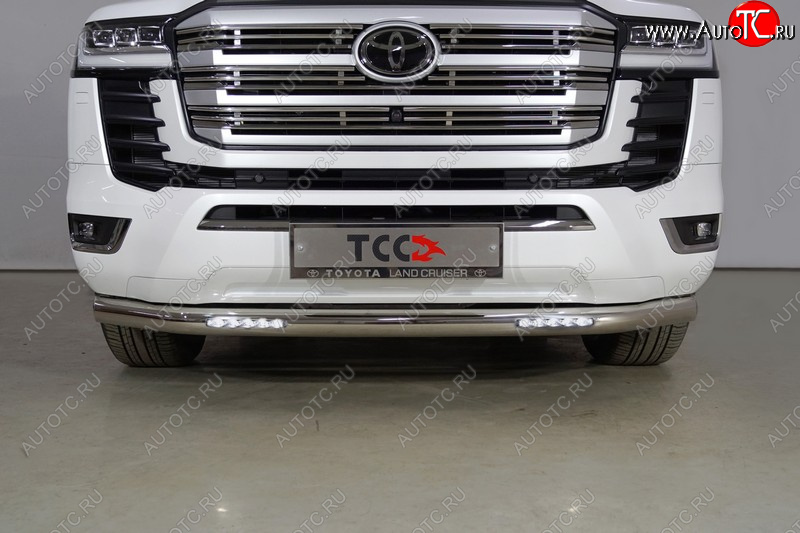 40 999 р. Защита переднего бампера нижняя с ДХО 76,1 мм ТСС Тюнинг Toyota Land Cruiser J300 дорестайлинг (2021-2025)  с доставкой в г. Майкоп