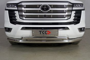 Защита передняя нижняя двойная 76,1*60,3 мм Тюнинг Toyota Land Cruiser  J300 (2021-2025) дорестайлинг (нержавейка)