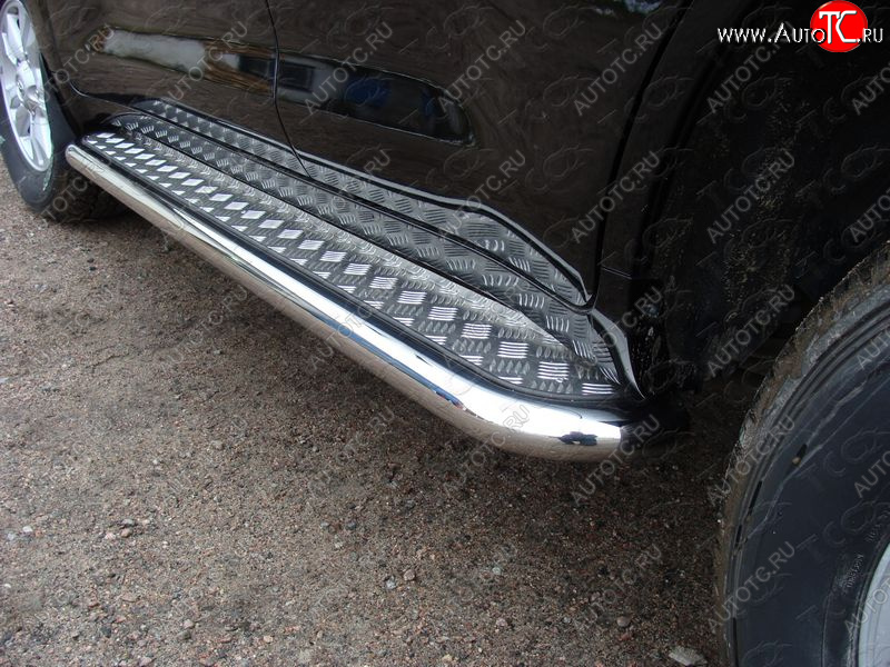 36 999 р. Пороги с площадкой 60,3 мм ТСС Тюнинг  Toyota Land Cruiser  200 (2012-2015) 1-ый рестайлинг (серые)  с доставкой в г. Майкоп