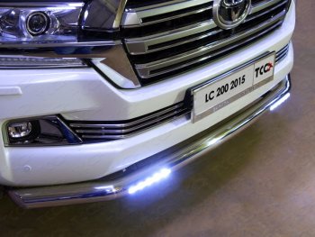 Защита переднего бампера нижняя с ДХО 76,1 мм ТСС Тюнинг Toyota Land Cruiser  200 (2015-2021) 2-ой рестайлинг