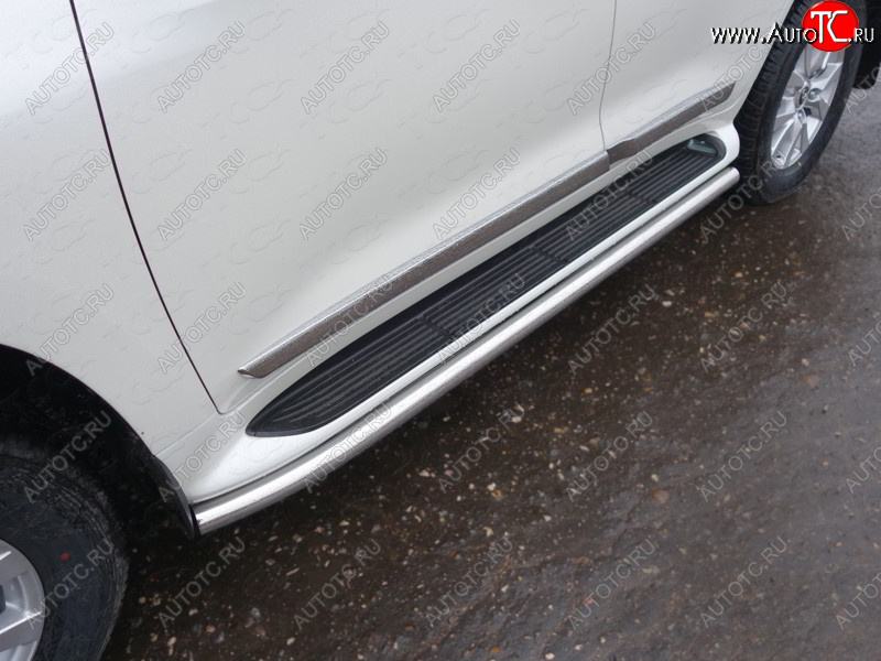 23 549 р. Защита порогов алюминий 60,3 мм, ТСС Тюнинг Toyota Land Cruiser 200 2-ой рестайлинг (2015-2021)  с доставкой в г. Майкоп
