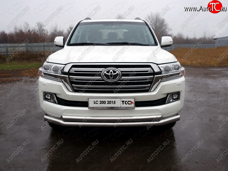 36 299 р. Защита передняя нижняя двойная 76,1*60,3 мм кроме EXECUTIVE Тюнинг  Toyota Land Cruiser  200 (2015-2021) 2-ой рестайлинг (нержавейка)  с доставкой в г. Майкоп