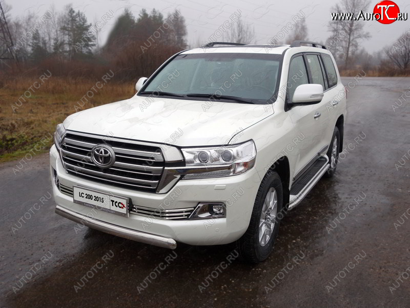 11 749 р. Декоративная вставка переднего бампера (кроме EXECUTIVE) ТСС Тюнинг  Toyota Land Cruiser  200 (2015-2021) 2-ой рестайлинг (d 16 мм)  с доставкой в г. Майкоп