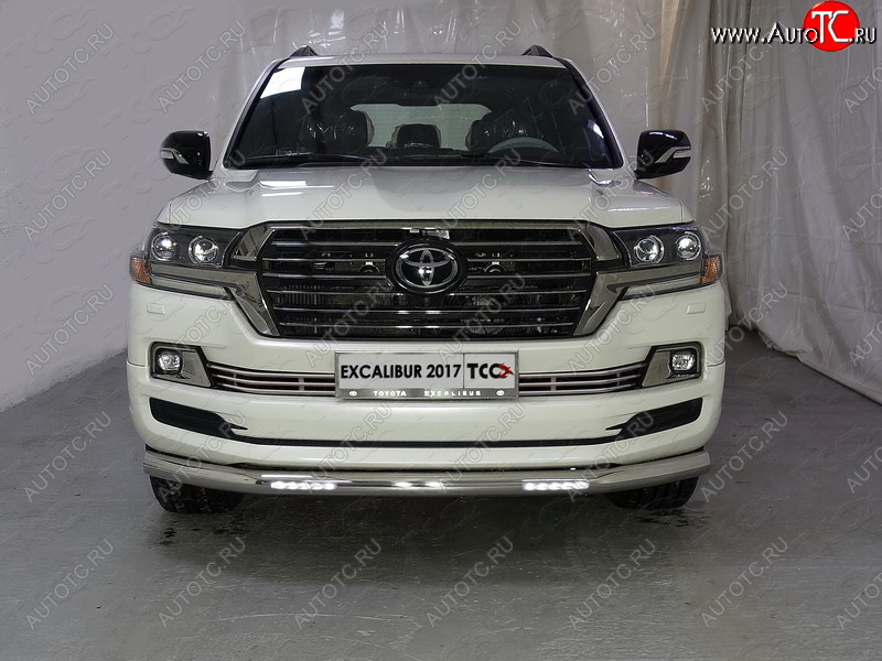 39 749 р. Защита переднего бампера нижняя с ДХО 76,1 мм ТСС Тюнинг Toyota Land Cruiser 200 2-ой рестайлинг (2015-2021) (EXCALIBUR )  с доставкой в г. Майкоп