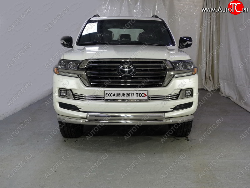 36 299 р. Защита передняя нижняя двойная 76,1*75 мм EXCALIBUR 2017 Тюнинг  Toyota Land Cruiser  200 (2015-2021) 2-ой рестайлинг (нержавейка)  с доставкой в г. Майкоп