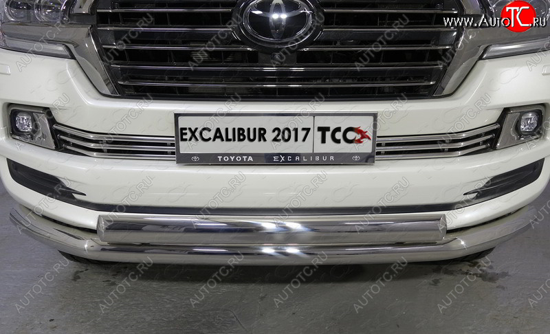 11 749 р. Декоративная вставка переднего бампера (EXCALIBUR) ТСС Тюнинг  Toyota Land Cruiser  200 (2015-2021) 2-ой рестайлинг (d 16 мм)  с доставкой в г. Майкоп