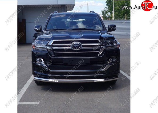 42 999 р. Защита переднего бампера нижняя с ДХО 76,1 мм ТСС Тюнинг  Toyota Land Cruiser  200 (2015-2021) 2-ой рестайлинг (нержавейка)  с доставкой в г. Майкоп