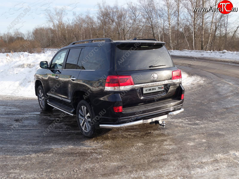 20 599 р. Защита задняя (уголки, нержавейка 76,1 мм) ТСС Тюнинг Toyota Land Cruiser 200 2-ой рестайлинг (2015-2021)  с доставкой в г. Майкоп