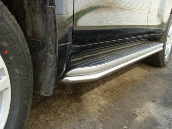 Защита порогов алюминий 42,4 мм, ТСС Тюнинг Toyota Land Cruiser Prado  J150 (2009-2013) дорестайлинг