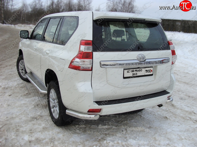 18 999 р. Защита задняя (уголки, нержавейка 76,1 мм) ТСС Тюнинг Toyota Land Cruiser Prado J150 1-ый рестайлинг (2013-2017)  с доставкой в г. Майкоп