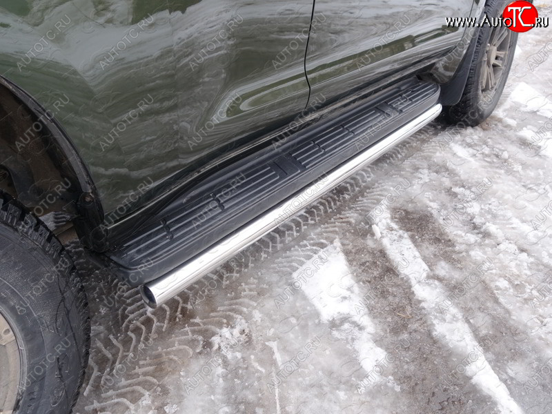 23 549 р. Защита порогов алюминий 60,3 мм, ТСС Тюнинг Toyota Land Cruiser Prado J150 1-ый рестайлинг (2013-2017)  с доставкой в г. Майкоп