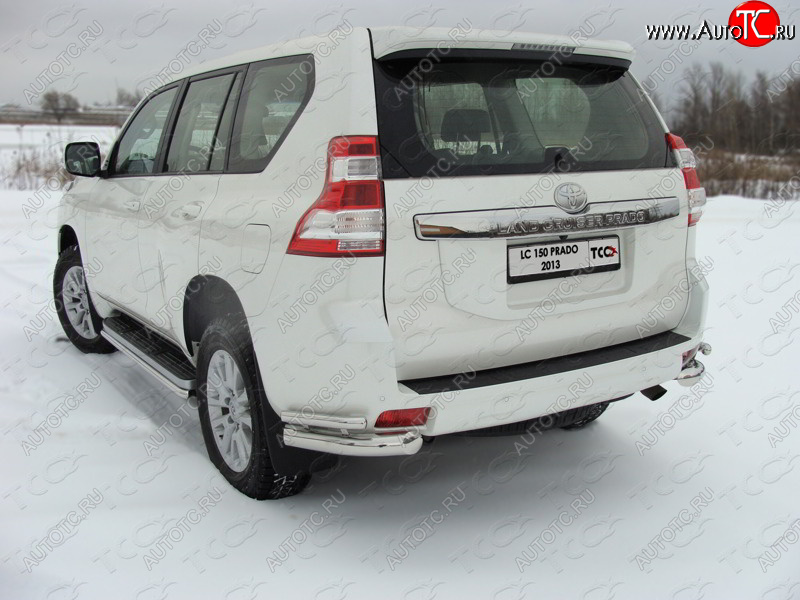 26 499 р. Защита задняя (уголки, нержавейка 76,1*42,4 мм) ТСС Тюнинг Toyota Land Cruiser Prado J150 1-ый рестайлинг (2013-2017)  с доставкой в г. Майкоп