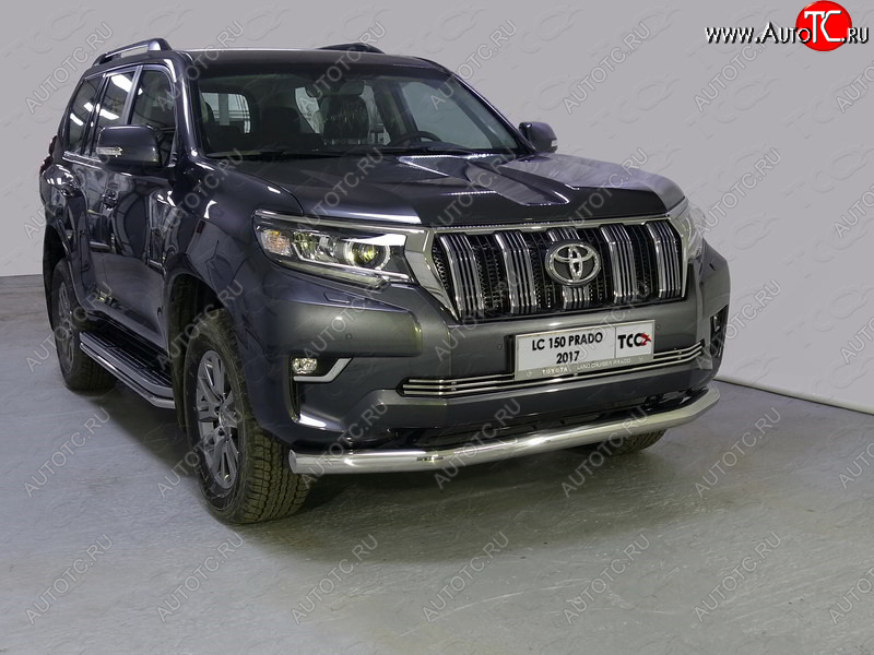 24 999 р. Защита переднего бампера нижняя 76,1 мм ТСС Тюнинг Toyota Land Cruiser Prado J150 2-ой рестайлинг (2017-2020) (нержавейка)  с доставкой в г. Майкоп