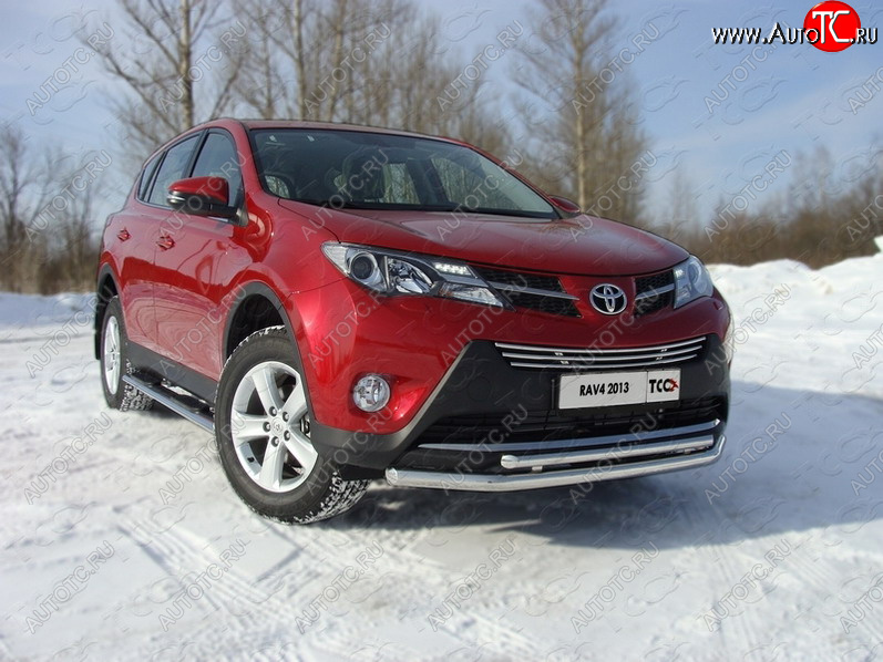 21 999 р. Защита переднего бампера нижняя d60,3*42,4 мм ТСС Тюнинг  Toyota RAV4  XA40 (2012-2015) 5 дв. дорестайлинг (нержавейка)  с доставкой в г. Майкоп