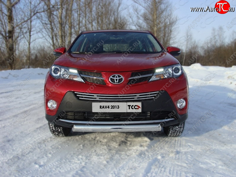 17 299 р. Защита переднего бампера овальная 75х42 мм ТСС тюнинг  Toyota RAV4  XA40 (2012-2015) 5 дв. дорестайлинг (нержавейка)  с доставкой в г. Майкоп