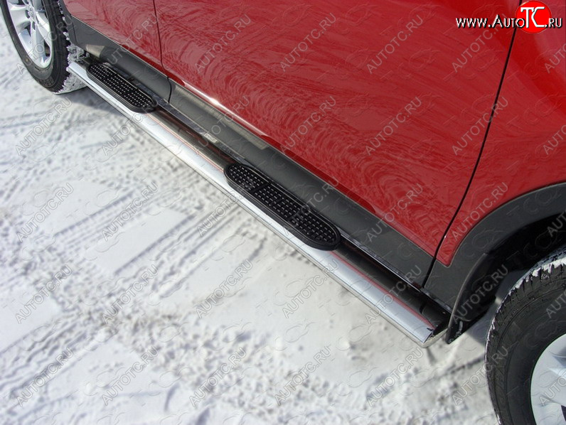 38 799 р. Пороги овальные с накладкой 120*60 мм ТСС Тюнинг  Toyota RAV4  XA40 (2012-2015) 5 дв. дорестайлинг  с доставкой в г. Майкоп