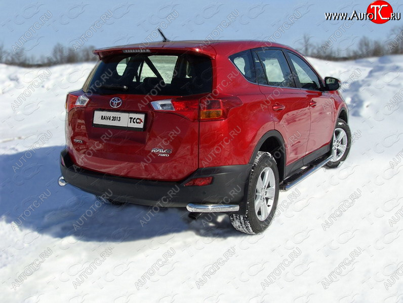 17 649 р. Защита заднего бампера (уголки, d60,3 мм) TCC Toyota RAV4 XA40 5 дв. дорестайлинг (2012-2015)  с доставкой в г. Майкоп