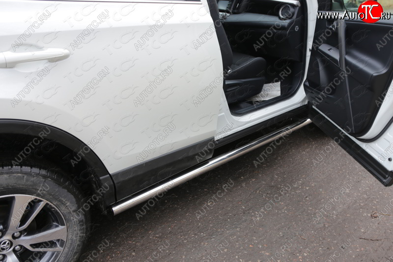 19 599 р. Защита порогов труба d60,3 мм ТСС Тюнинг  Toyota RAV4  XA40 (2015-2019) 5 дв. рестайлинг (серые)  с доставкой в г. Майкоп