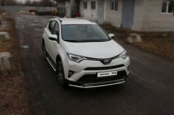 Защита переднего бампера нижняя d60,3 мм ТСС Тюнинг Toyota RAV4  XA40 (2015-2019) 5 дв. рестайлинг (нержавейка)