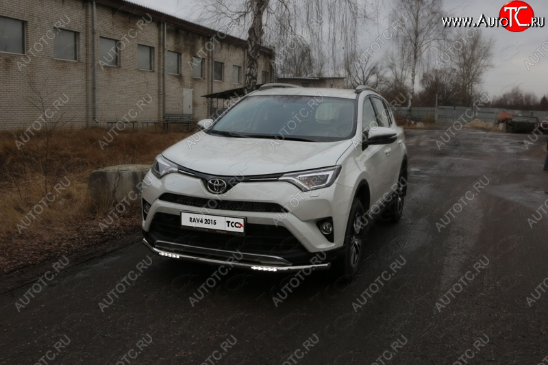39 749 р. Защита переднего бампера нижняя с ДХО 60,3 мм ТСС Тюнинг Toyota RAV4 XA40 5 дв. рестайлинг (2015-2019) (нержавейка)  с доставкой в г. Майкоп