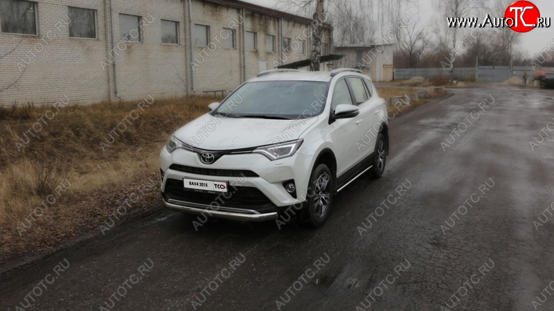 23 899 р. Защита переднего бампера нижняя овальная 75х42 мм ТСС Тюнинг Toyota RAV4 XA40 5 дв. рестайлинг (2015-2019) (нержавейка)  с доставкой в г. Майкоп