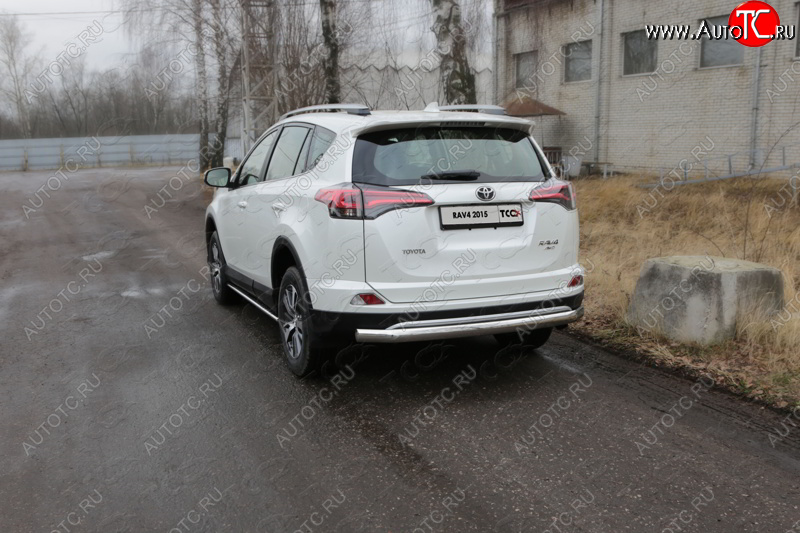 21 999 р. Защита задняя (центральная, нержавейка d75*42 мм) ТСС Тюнинг  Toyota RAV4  XA40 (2015-2019) 5 дв. рестайлинг (центральная)  с доставкой в г. Майкоп