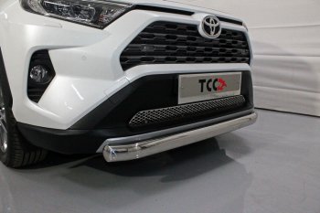 Защита переднего бампера нижняя овальная 75х42 мм ТСС Тюнинг Toyota RAV4  XA50 (2018-2025) 5 дв. дорестайлинг (нержавейка)