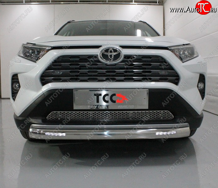 34 999 р. Защита переднего бампера овальная с ДХО 75х42 мм ТСС Тюнинг  Toyota RAV4  XA50 (2018-2025) 5 дв. дорестайлинг (нержавейка)  с доставкой в г. Майкоп