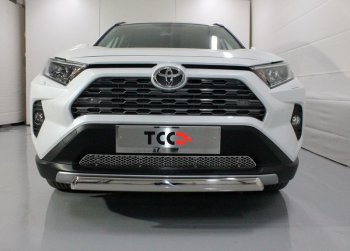 Защита передняя нижняя овальная короткая 75х42 мм ТСС Тюнинг Toyota RAV4  XA50 (2018-2025) 5 дв. дорестайлинг (нержавейка)