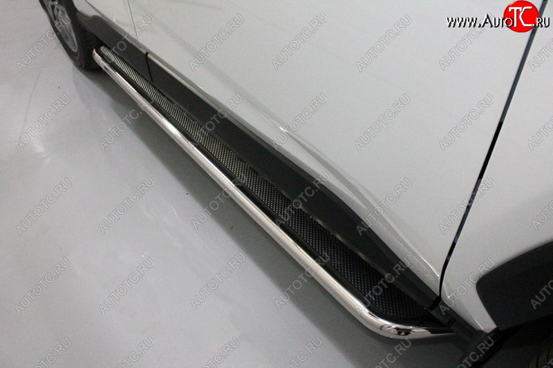 36 899 р. Пороги с площадкой 42,4 мм ТСС Тюнинг  Toyota RAV4  XA50 (2018-2025) 5 дв. дорестайлинг (нержавейка)  с доставкой в г. Майкоп