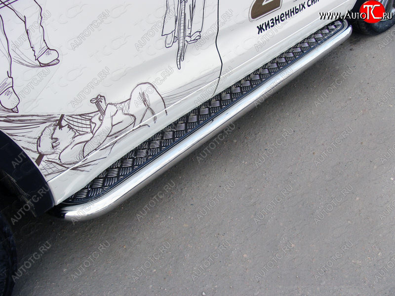 36 999 р. Пороги с площадкой 60,3 мм ТСС Тюнинг  Toyota Highlander  XU50 (2016-2020) рестайлинг (серые)  с доставкой в г. Майкоп