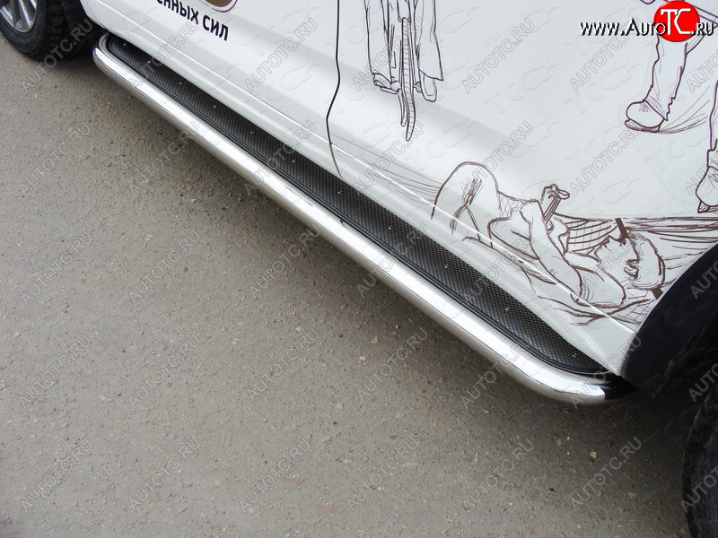45 999 р. Пороги с площадкой 60,3 мм ТСС Тюнинг  Toyota Highlander  XU50 (2016-2020) рестайлинг (нержавейка)  с доставкой в г. Майкоп