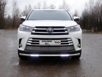 Защита переднего бампера нижняя с ДХО 60,3 мм ТСС Тюнинг Toyota Highlander  XU50 (2016-2020) рестайлинг (нержавейка)