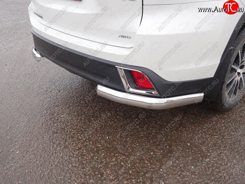 21 999 р. Защита задняя (уголки овальные 75х42 мм) ТСС Тюнинг Toyota Highlander XU50 рестайлинг (2016-2020) (уголки овальные)  с доставкой в г. Майкоп