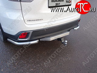 18 999 р. Защита заднего бампера (уголки, d60,3 мм) TCC Toyota Highlander XU50 рестайлинг (2016-2020)  с доставкой в г. Майкоп