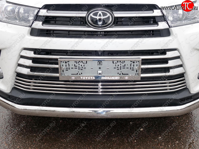 11 749 р. Декоративная вставка переднего бампера ТСС Тюнинг  Toyota Highlander  XU50 (2016-2020) рестайлинг (d 16 мм)  с доставкой в г. Майкоп
