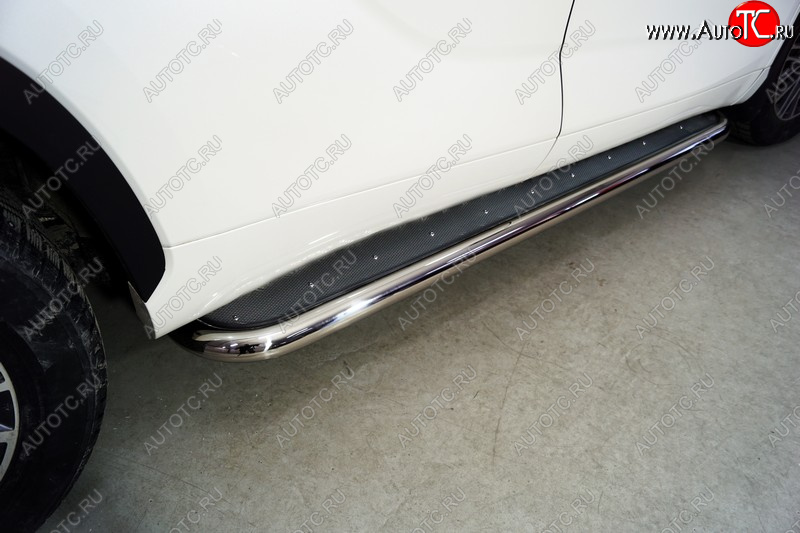45 999 р. Пороги с площадкой 60,3 мм ТСС Тюнинг  Toyota Highlander  XU70 (2020-2025) (нержавейка)  с доставкой в г. Майкоп