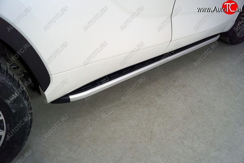 20 599 р. Пороги алюминиевые с пластиковой накладкой ТСС Тюнинг  Toyota Highlander  XU70 (2020-2025) (серые)  с доставкой в г. Майкоп