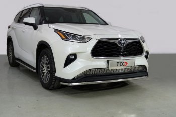 Защита переднего бампера нижняя d42,4 мм ТСС Тюнинг Toyota Highlander  XU70 (2020-2025) (нержавейка)