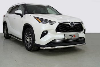 Защита переднего бампера нижняя d60,3 мм ТСС Тюнинг Toyota Highlander  XU70 (2020-2025) (нержавейка)